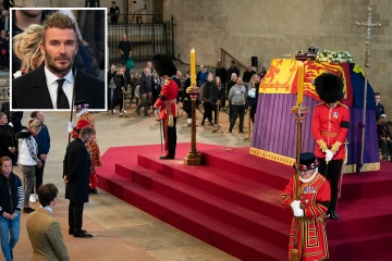 Tearful Becks says 'we’ll never see her like again' after seeing Queen's coffin
