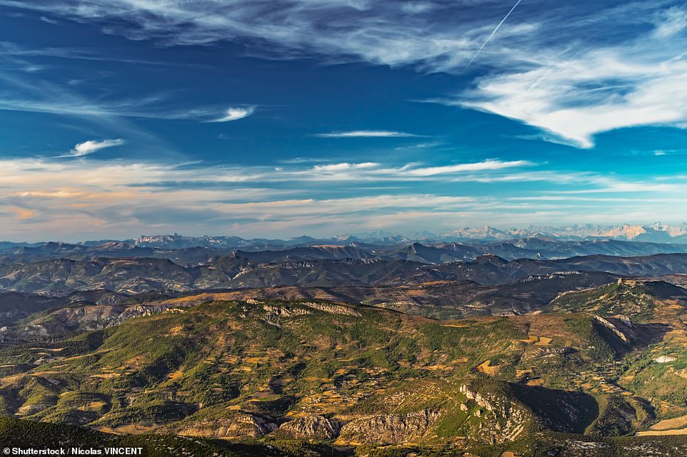 The Mont Ventoux cycling route is 'is as tough as it gets', Mark reveals. Above is the view of the Alps from the peak